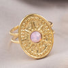 Fashion Square Oval Stainless Steel Inlay Zircon Open Ring