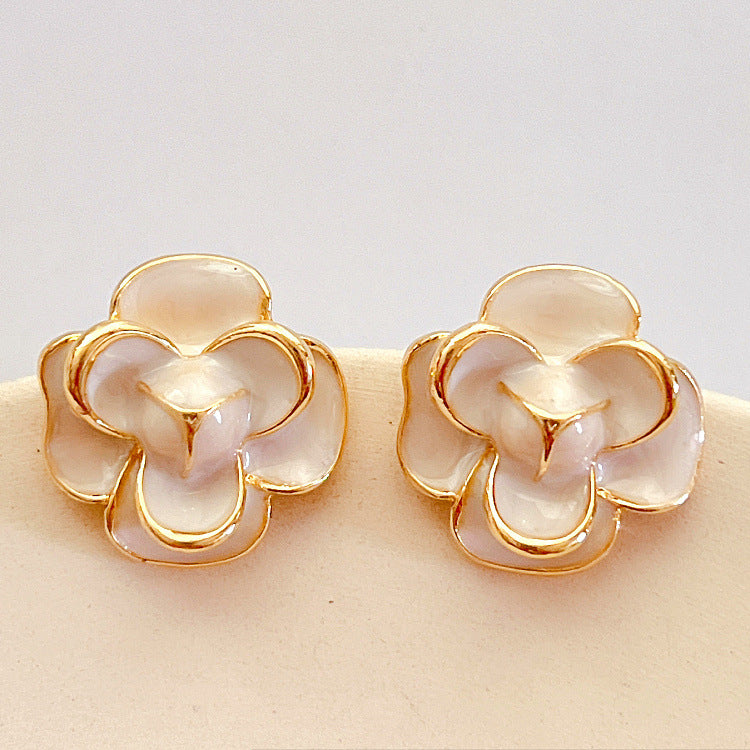 Wholesale Jewelry 1 Pair Elegant Flower Alloy Ear Studs