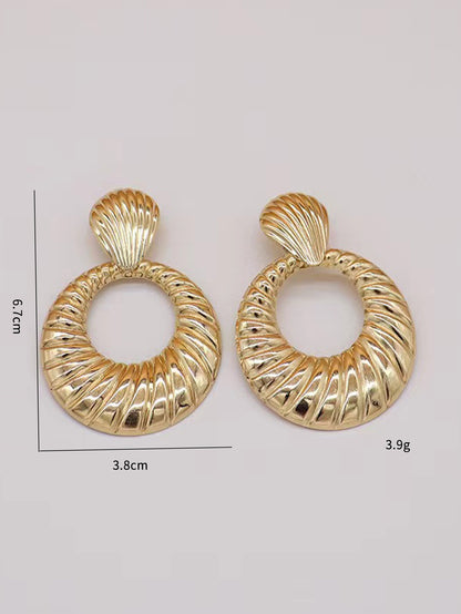 Wholesale Jewelry 1 Pair Retro Round Alloy Drop Earrings