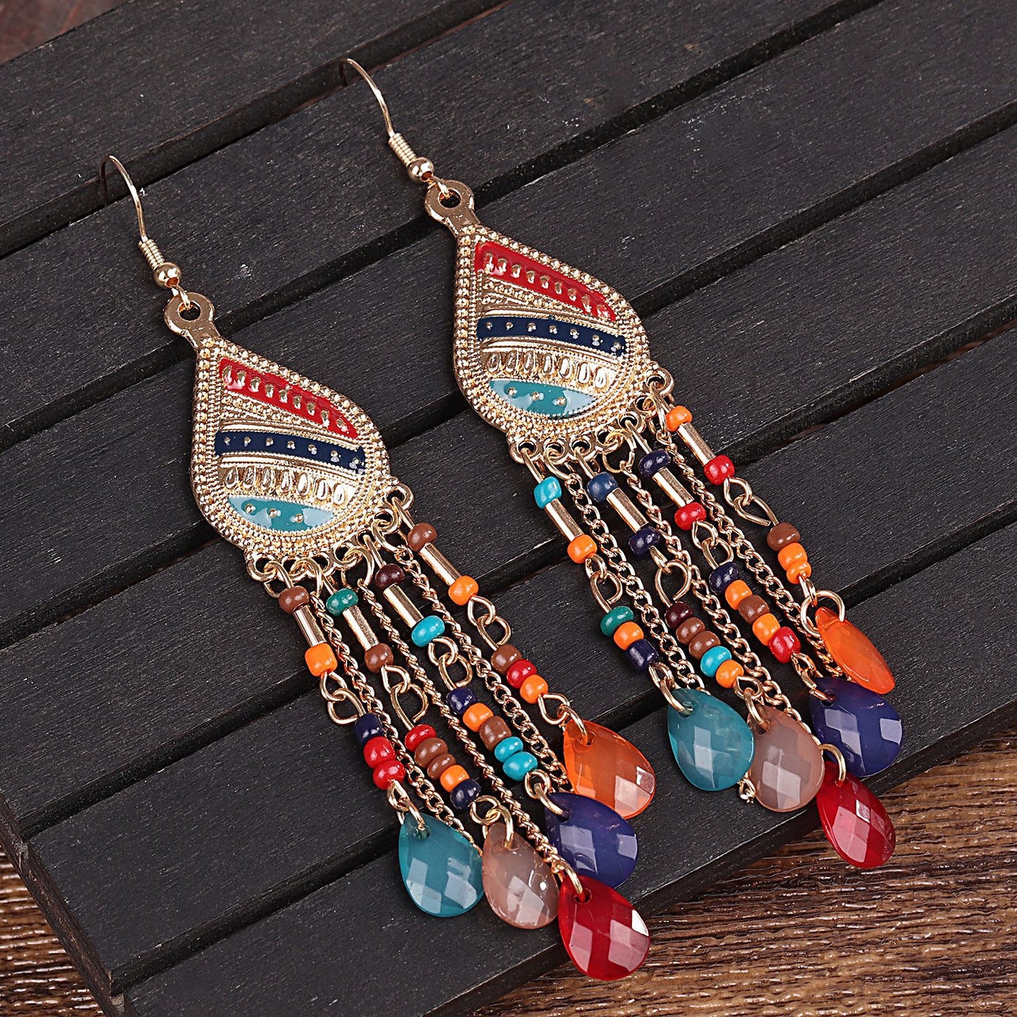 Wholesale Jewelry 1 Pair Ethnic Style Water Droplets Alloy Drop Earrings