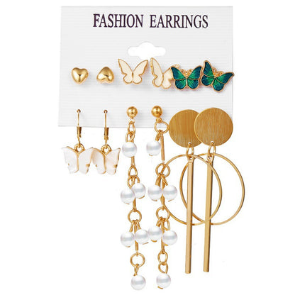 Wholesale Jewelry 1 Set Fashion Geometric Arylic Alloy Artificial Pearls Rhinestones Earrings