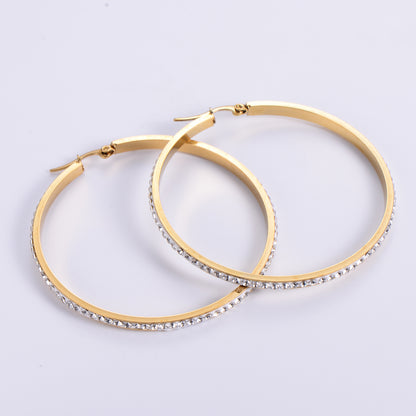 Heart Plating Stainless Steel Mud Drill 18K Gold Plated Earrings