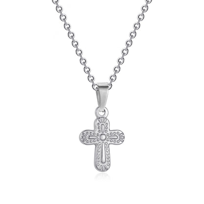 Wholesale Artistic Cross Stainless Steel 18k Gold Plated Pendant Necklace