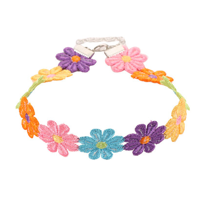 Sweet Simple Style Flower Fabric Plating Flowers Women'S Choker