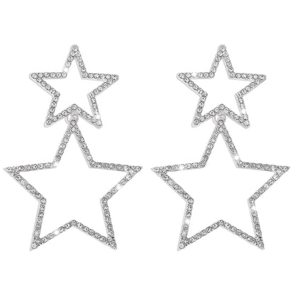 Wholesale Jewelry 1 Pair Elegant Star Alloy Rhinestones Earrings