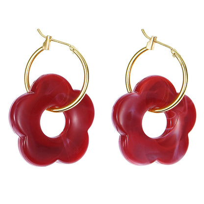 Wholesale Jewelry 1 Pair Cute Flower Alloy Earrings