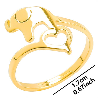 Wholesale Ethnic Style Animal Stainless Steel Open Ring