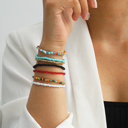 Creative And Fashionable Jewelry Bohemian Style Rice Bead Set Bracelet Color Jewelry Wholesale Gooddiy