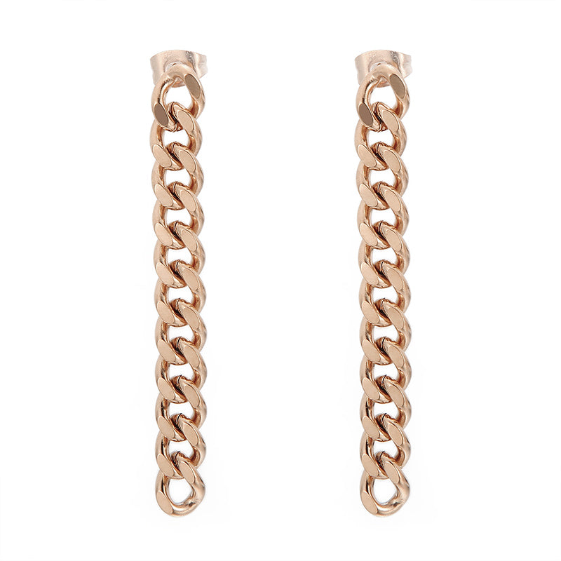 1 Pair Hip-hop Geometric Stainless Steel Plating Drop Earrings