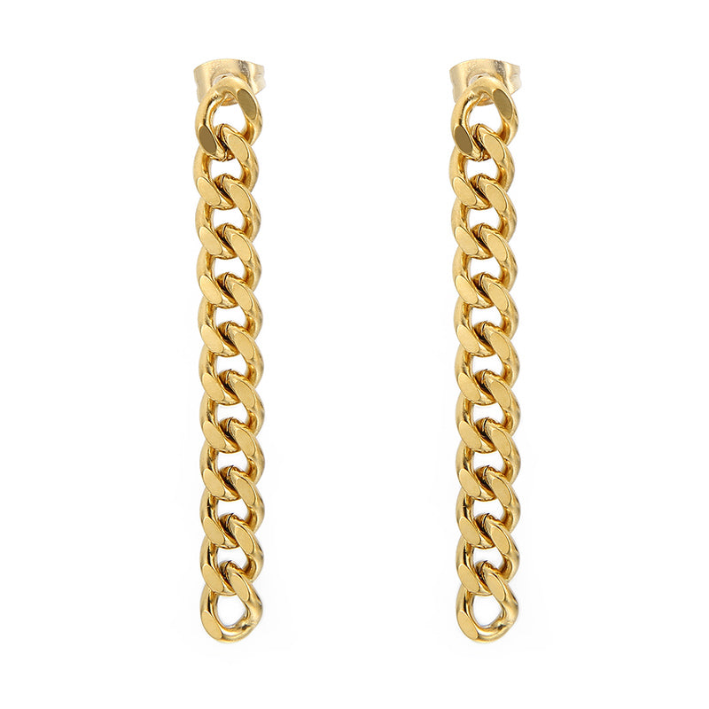 1 Pair Hip-hop Geometric Stainless Steel Plating Drop Earrings