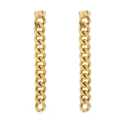 1 Pair Hip-hop Geometric Stainless Steel Plating Drop Earrings