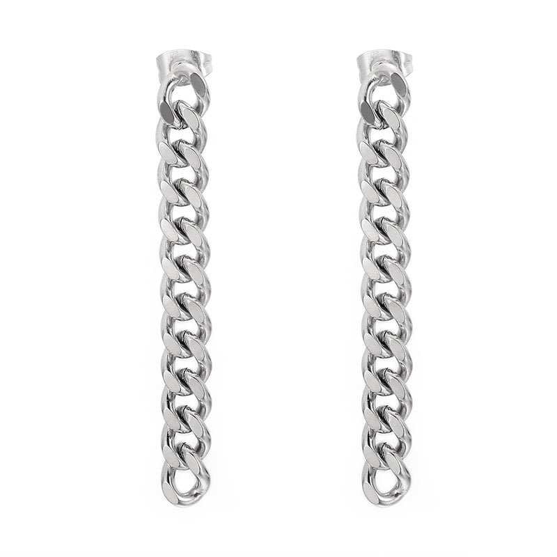 1 Pair Hip-hop Geometric Stainless Steel Plating Drop Earrings