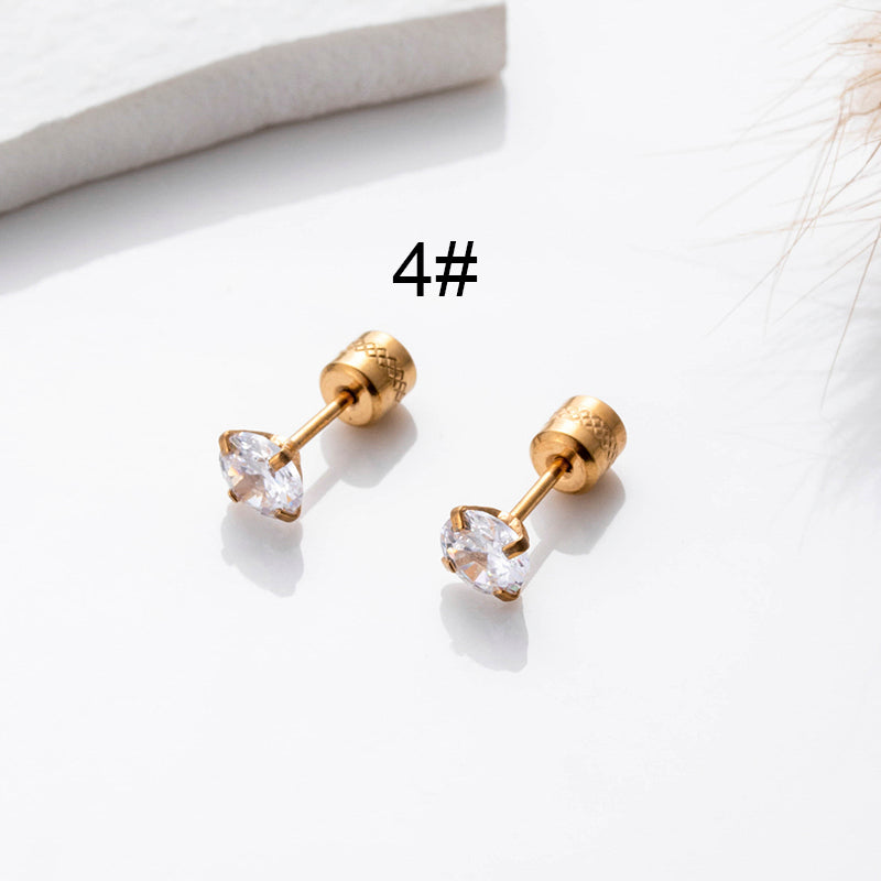 1 Pair Hip-hop Geometric Cross Feather Plating Stainless Steel Titanium Steel 18k Gold Plated Earrings