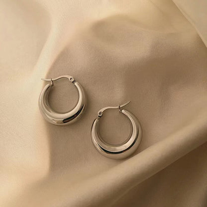 1 Pair Vintage Style Circle Stainless Steel Plating Gold Plated Earrings