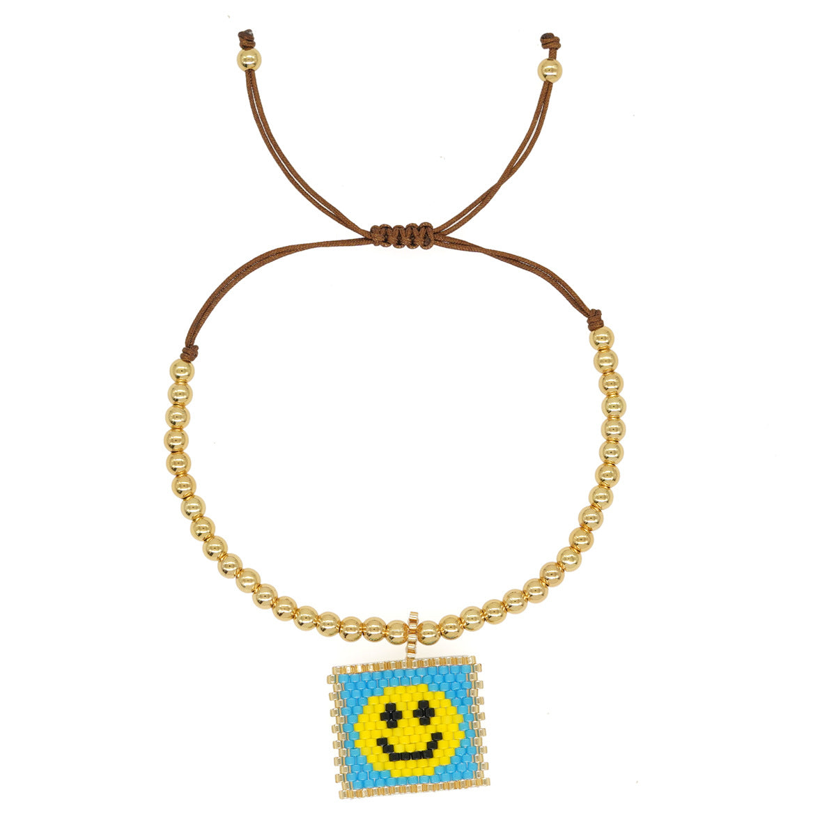 Sweet Smiley Face Seed Bead Golden Balls Wholesale Bracelets