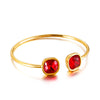 Wholesale Glam Square Stainless Steel 18k Gold Plated Glass Stone Bangle