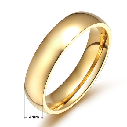 Simple Style Solid Color Stainless Steel Plating 18k Gold Plated Rings