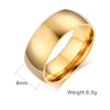 Simple Style Solid Color Stainless Steel Plating 18k Gold Plated Rings