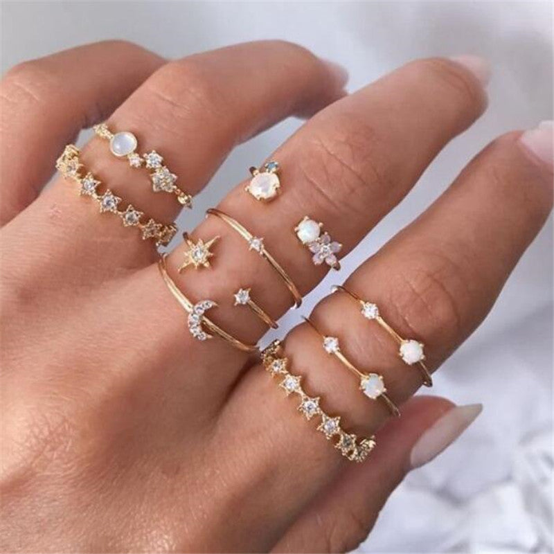 Vintage Style Punk Animal Plant Crown Alloy Plating Hollow Out Inlay Artificial Gemstones Artificial Diamond Opal Gold Plated Silver Plated Women's Open Ring Rings