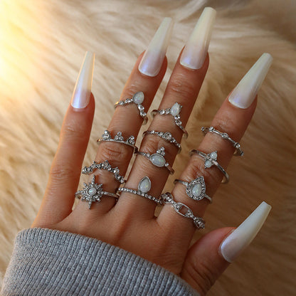 Vintage Style Punk Animal Plant Crown Alloy Plating Hollow Out Inlay Artificial Gemstones Artificial Diamond Opal Gold Plated Silver Plated Women's Open Ring Rings