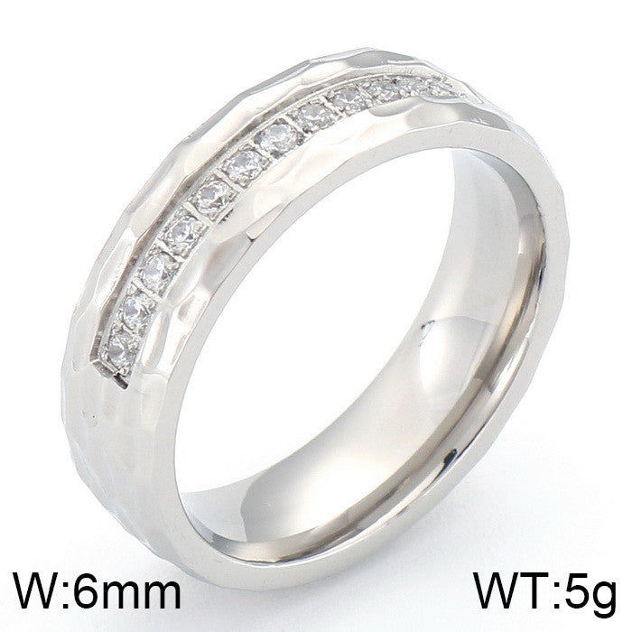 Kalen Titanium Steel Ornament Wholesale Couple Ring Micro Rhinestone Ring Couple Couple Rings Three Colors Optional