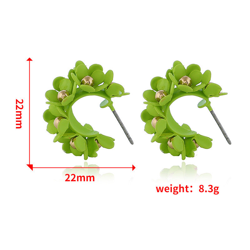 Wholesale Jewelry 1 Pair Simple Style Flower Alloy Alloy Ear Studs