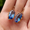 1 Pair Glam Luxurious Geometric Inlay Copper Artificial Gemstones Drop Earrings