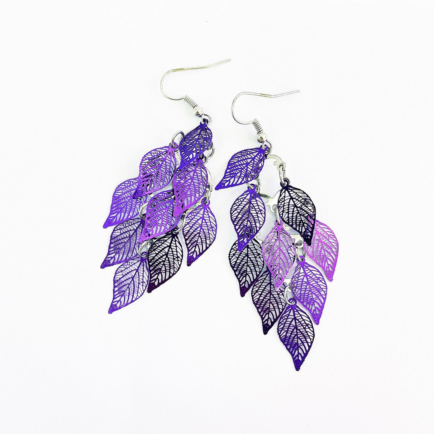 Wholesale Jewelry 1 Pair Simple Style Leaf Metal Drop Earrings