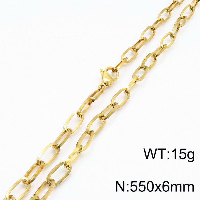 Wholesale Basic Geometric Titanium Steel 18k Gold Plated Bracelets Necklace