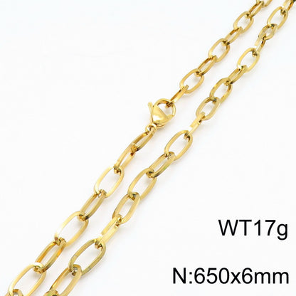 Wholesale Basic Geometric Titanium Steel 18k Gold Plated Bracelets Necklace