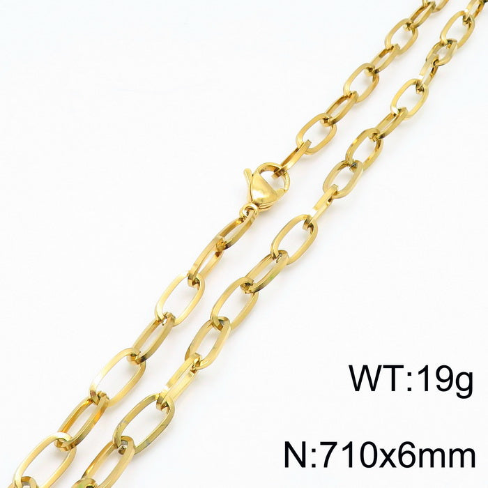 Wholesale Basic Geometric Titanium Steel 18k Gold Plated Bracelets Necklace