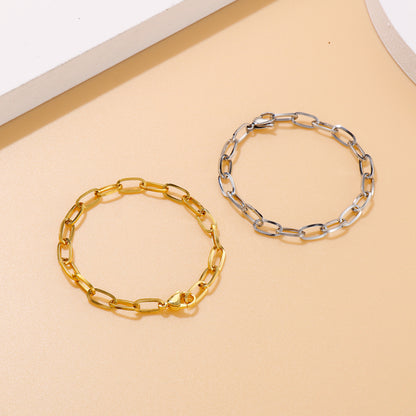 Wholesale Basic Geometric Titanium Steel 18k Gold Plated Bracelets Necklace