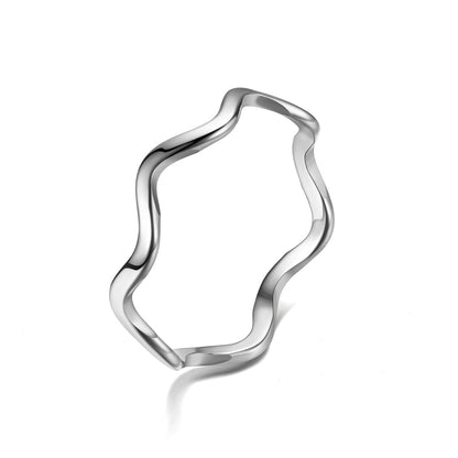 Geometric Curve Ring Joint Ring Wavy Ring Tail Ring Small Fresh Ring