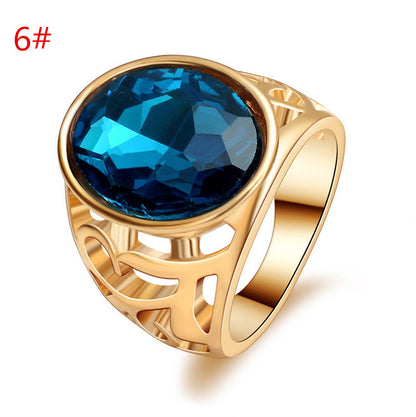 Fashion Simple Golden Agate Ladies Ring Accessories Personality Retro Ring Wholesale