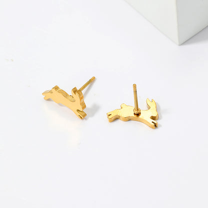 1 Pair Casual Preppy Style Simple Style Animal Ball Mushroom Stainless Steel Plating Hollow Out 18k Gold Plated Ear Studs