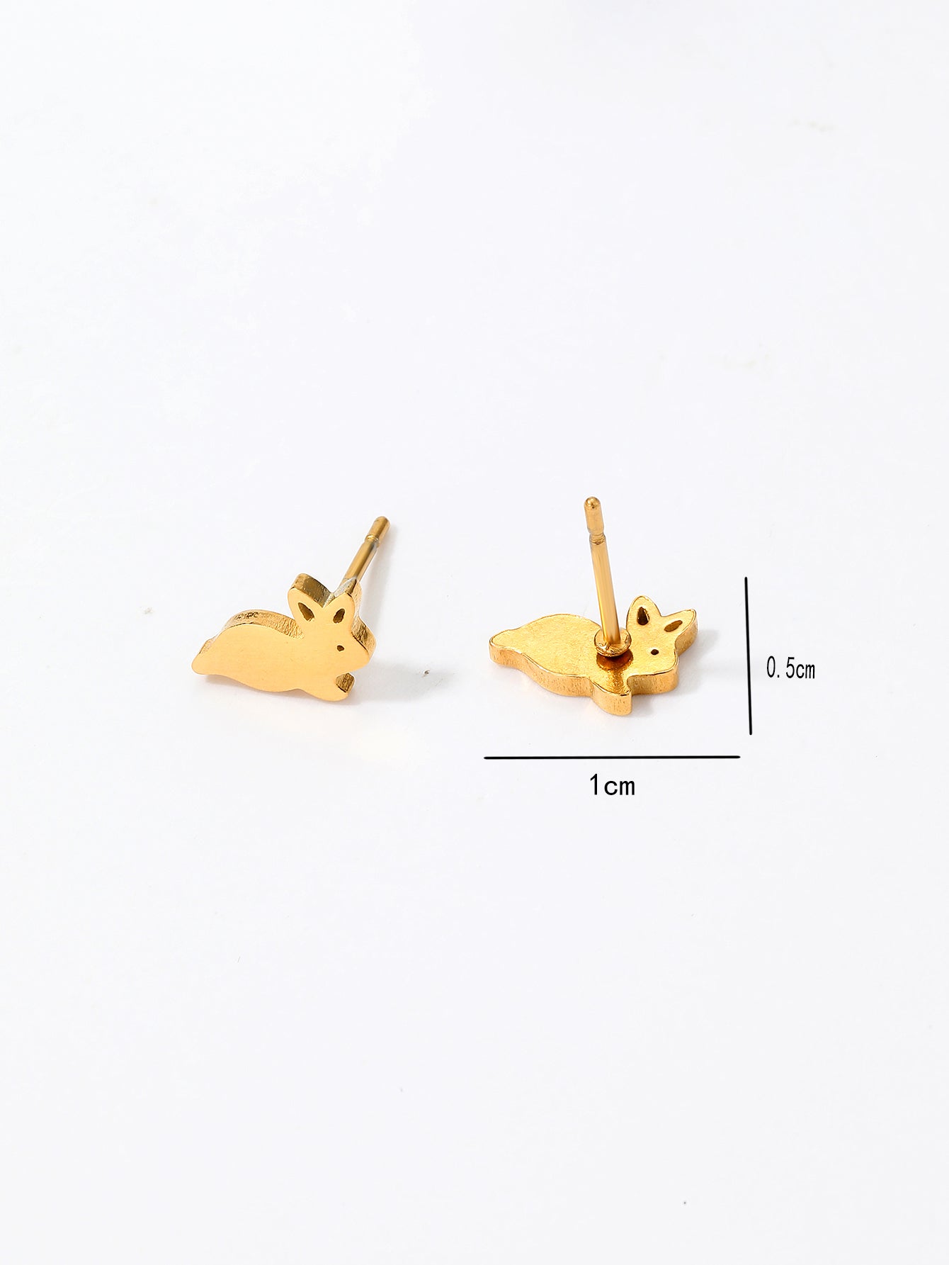 1 Pair Casual Preppy Style Simple Style Animal Ball Mushroom Stainless Steel Plating Hollow Out 18k Gold Plated Ear Studs