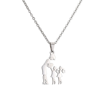 Mama Human Stainless Steel Plating Pendant Necklace