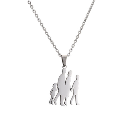 Mama Human Stainless Steel Plating Pendant Necklace