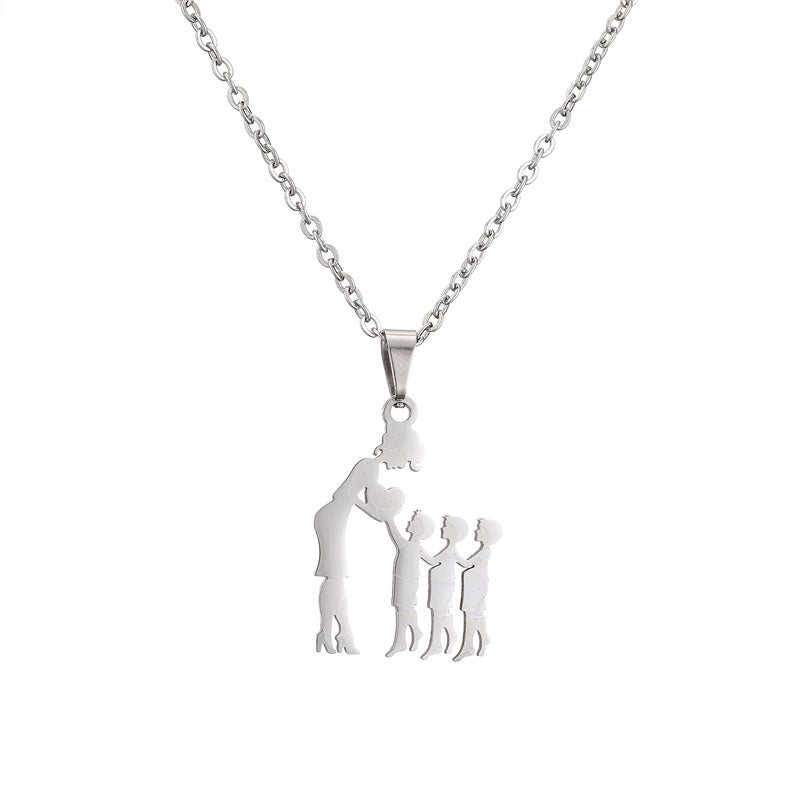 Mama Human Stainless Steel Plating Pendant Necklace