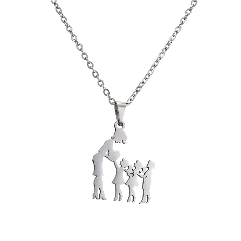 Mama Human Stainless Steel Plating Pendant Necklace