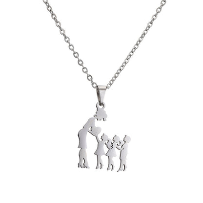 Mama Human Stainless Steel Plating Pendant Necklace