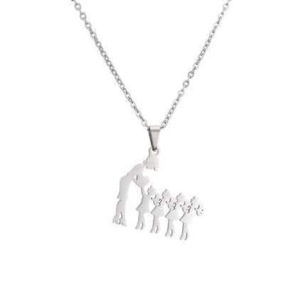 Mama Human Stainless Steel Plating Pendant Necklace