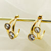 1 Pair Luxurious C Shape Round Plating Inlay Stainless Steel Zircon 18k Gold Plated Ear Studs