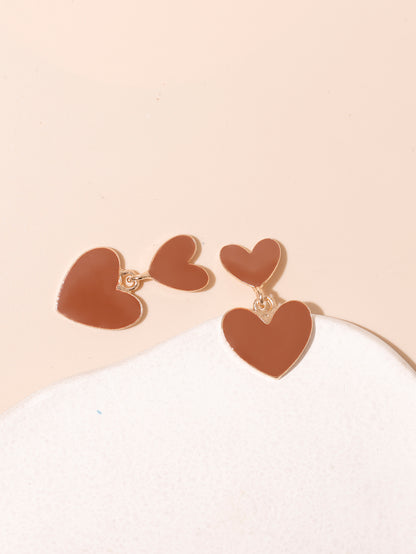 Sweet Heart Shape Alloy Women's Drop Earrings