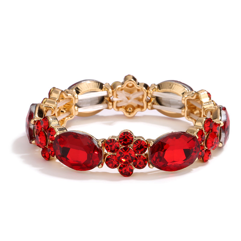 Glam Geometric Gold Plated Rhinestones Alloy Wholesale Bangle