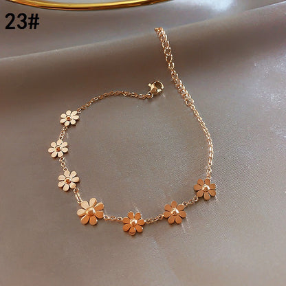 Classic Style Flower Butterfly Mixed Materials Plating Inlay Zircon Women's Bracelets 1 Piece