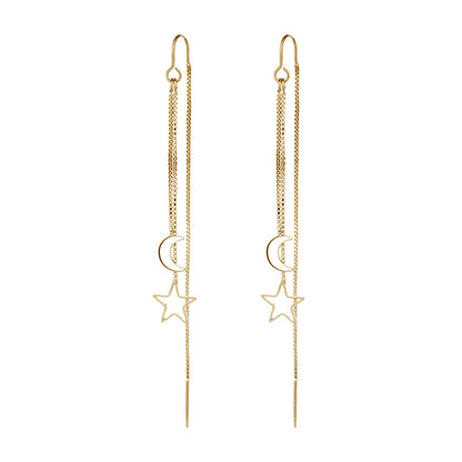 1 Pair Simple Style Star Copper Patchwork Drop Earrings