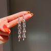 1 Pair Classic Style Tassel Copper Plating Inlay Zircon Drop Earrings