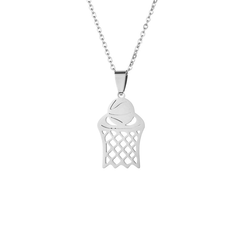 Basic Tree Basketball Tennis Racket Stainless Steel Plating Gold Plated Pendant Necklace