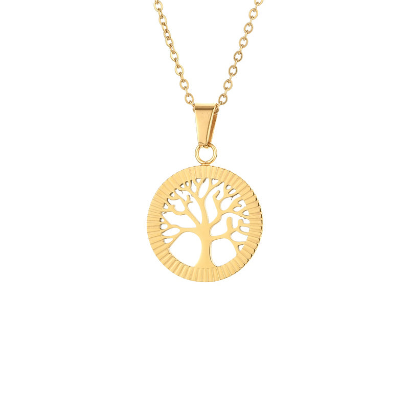 Basic Tree Basketball Tennis Racket Stainless Steel Plating Gold Plated Pendant Necklace